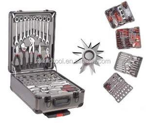 China Manufacturer Red and Black Complete Tool Box Set 186 PCS Tools Set Tool Kit in Aluminium case