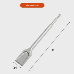 Self-Sharpening Flat Chisel Four-Hole Round Handle Masonry Grip Concrete Wall Construction Digging Grooving Electric Pick Direct