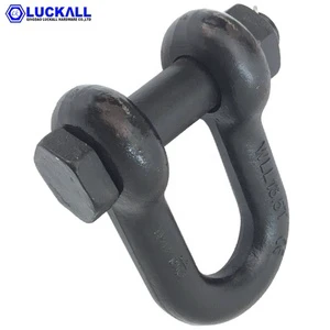 Galvanized Alloy Steel Us Type Bolt Nut Safety Pin Chain Shackle G2150 Drop Forged 120Ton 4:1 Mining