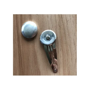 Silver Snap Clip Cover Button