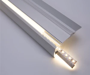 Aluminum Extrusion Grooved Stair Nosing Edge Led Aluminum Profiles for Walk
