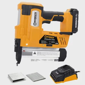 WORKSITE 20V/12v DC Battery Powered Wireless Electric Nail Gun for Woodworking DIY Project Power Tool Cordless Nail Gun