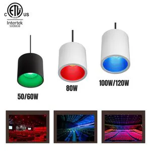 ETL UL Listed Pendant 60W 80W 100W Anti-Glare Deep Reflector Pendant DMX RGB RGBW Lobby LED Downlight for Church