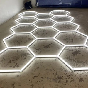 Honeycomb Auto Car Detailing Work Light Car Wash Station 100-240V Garage Ceiling Hexagonal Led Lights