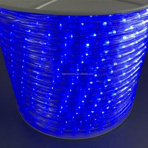 Waterproof IP 65 Outdoor Rainproof clear Tube Dura Light Blue Rope LED Lights 2 Wires Steady Effect 11.5mm Horizontal