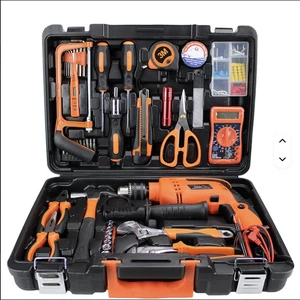 Low Price 56pcs Electric Tool Box Set with Electric Drill Multimeter Hard Case Repair Kit