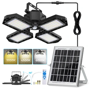Ip65 Waterproof Motion Sensor Flood Light Solar Powered Shed Lamp Pendant Lights Chandelier Garage Light With Remote Control