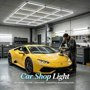 Professional Car Shop Light Square 6500K Dimmable DIY Grid Ceiling Light Auto Repair Detailing Garage