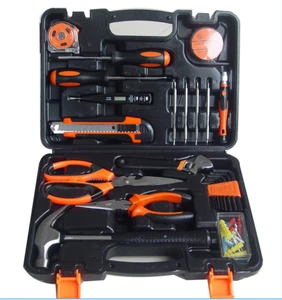45pcs Electrician Tools Box Power Tools Kit Hand Set Tool Case Cordless Li-Ion Drill with Multimeter