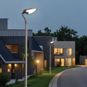 Outdoor LED Street Light Garden Light 30W 5V Battery Modern Elegant Light Sand Grey 6000K PC Aluminum IP65 657X466X200MM