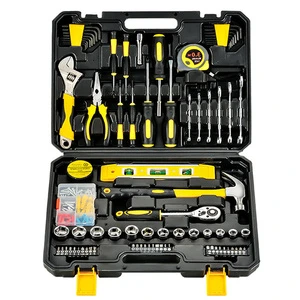 Complete 108 Pcs Tool Set General Household Hand Tool Kit Durable Chrome Vanadium Steel Toolbox Hard Case OEM 3-Year Warranty