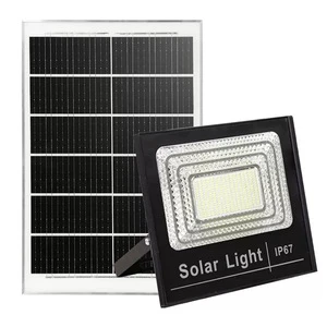 Factory Stock Remote Control LED Solar Flood Light Outdoor IP67 Waterproof ROHS Certified Garden Use Dusk Dawn Powered Security