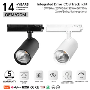 0-10V Dimmable LED Track Light 20W 1900lm With Built-in Power Connector, High CRI 90 For Showroom Display
