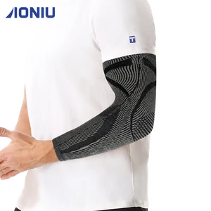 Athletic Knitted Compression Arm Sleeves with Silicone Anti-slip Rare Earth Series for Outdoor Sports Protection