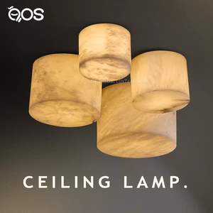 Modern Natural Alabaster Ceiling Light Spanish Stone Flush Mount LED Lamp for Bedroom Living Room Luxury Hotel