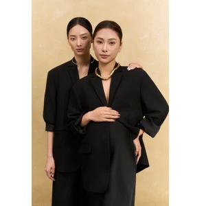 2 Piece Long Set Solid Breathable Silk Office 78% Polyester 18% Rayon 4% Spandex Full Length Notched Collar Full Women's Sets