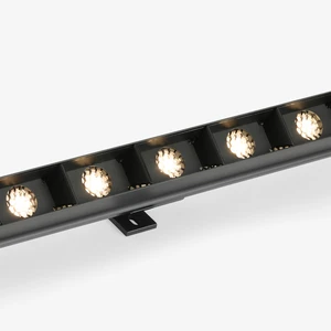 DC24V Indoor Modern Aluminum Alloy Housing Wall Wash Lighting 6W 12W 24W LED Linear Light Museum Background Wall Grille Lights
