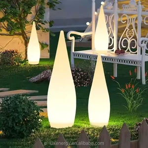 Outdoor Villa Landscape Decorative Lights IP65 with Solar Power Remote Control Seven-Color Gradual Dimming Courtyard Floor Lamp