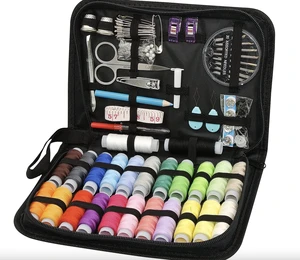 Sewing Kit for Adults and Kids - Small Beginner Set Needles, Scissors, Thimble & Clips - Emergency Repair and Travel Kits