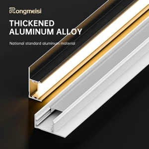 LED Linear Light Channels For Ceiling Wall Cove, Aluminum Extruded Profiles With Diffuser, Modern Strip Lighting System