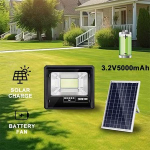 Solar Power Lamp Outdoor Waterproof 200w Solar Flood Sensor Light Lamp with Timer Setting Modern Design