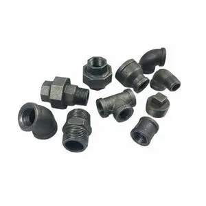 EN 10242 Pipe Fittings 1/2 Inch Pipe Fittings Black Malleable Iron Pipe Fittings