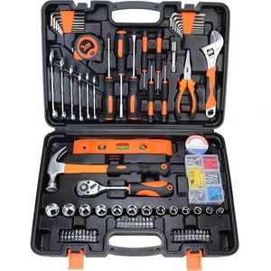 Professional Hand Tool Set Multi-functional Household Repair Tool Kit with Hammer Wrench Pliers Saw Hardware Tool Box