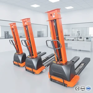 Free Shipping ZeFeng Hydraulic Electric Pallet Stacker 1.5-2 Ton AC Powered Lead-Acid Battery Portable 3 Meter Lift Mini Stacker
