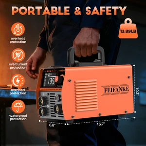 FEIFANKE 2025 110V/220V New Arrival MIG-135 LED MIG MMA Flux Welding Machine with Welding Helmet Stainless Steel 0.8mm Portable