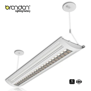 4ft 2700k-5000k Tunable Anti-glare Louver Direct Indirect Architectural Commercial Arc Suspended Pendant Linear Light Fixture