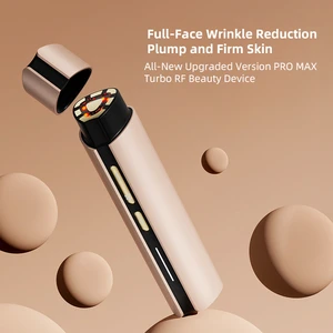 Portable RF Facial Contour Enhancer Handheld ABS Skin Firming Device with Hot Compress Vibration 3rd Gear Anti-Wrinkle Face Lift