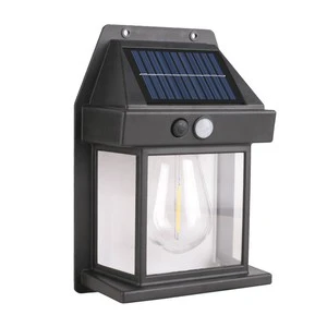 Solar Powered Tungsten Filament Wall Lamp Motion Sensor (5m Detection 20s Timer) for Garden/Courtyard Villa-Wall-Mounted