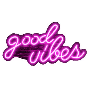 Acrylic Transparent Neon Sign Letter Backdrop Board LED Contour Light GOOD VIBES Decorative Light USB-Powered IP42 Waterproof