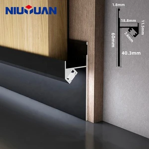 NIUYUAN Recessed LED Skirting Baseboard Aluminum Profile Hidden Backlight Channel Wall Corner Foot Line Bar Strip Light