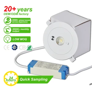 Tuoming Ceiling Mounted Recessed Rechargeable COB 3W Plastic IP30 3-6 Hours UFO Small LED Emergency Downlight