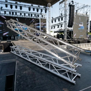 Outdoor Aluminum Triangle Square Lighting Truss Display with Modular Design and Heavy Duty Features for Trade Show Stage Use