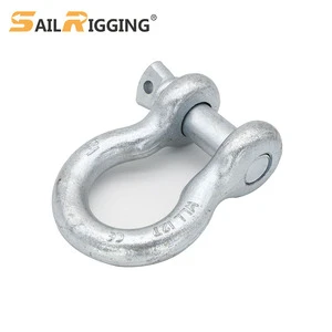 Anchor Shackle 3/4 5/8 1-1/4 G209 Heavy Duty Bow Shackle Galvanized Screw Pin Type Curved Shackle Supplier