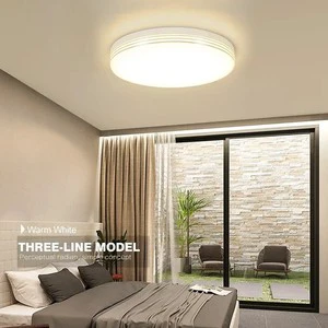 Simple Triple Proof Round Silver Rim Dish Plate Modern Minimalist Living Room Main Light Bedroom Balcony LED Ceiling Lamp