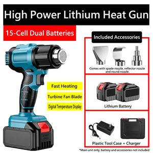 21V Cordless Heat Gun, Lithium-Ion Handheld Hot Air Gun For Car Vinyl Wrapping, Shrink Tubing, And Paint Stripping
