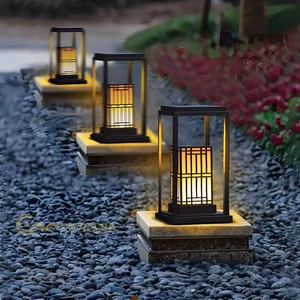 Japanese-Style Decorative LED Lamp with Vertical Stripe Pattern