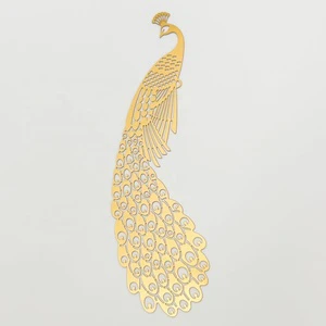 Custom Factory Etched Brass Peacock Flat Bookmark Clip