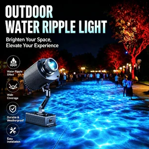 80W Indoor LED Gobo Stage Disco Background Light Water Wave Effect Ripple Logo Projector for Garden Road Hotel AC Power Supply