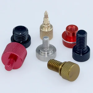 Custom Brass Round Knurled Head Thumb Bolt Stainless Steel Captive Thumb Screw Knob Decorative Long Aluminum Knurled Thumb Screw