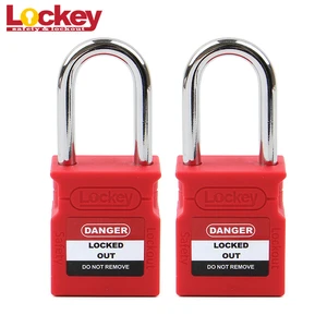 Lock Electrical Isolation Durable 38mm Steel Shackle Industrial Loto Safety Padlock With Master Key Red Color