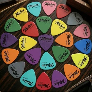 Midex PN-12 Durable Assorted Plastic Guitar Picks Set 24 Pieces All Thicknesses Matte Finish for Acoustic/Electric Bass Guitars