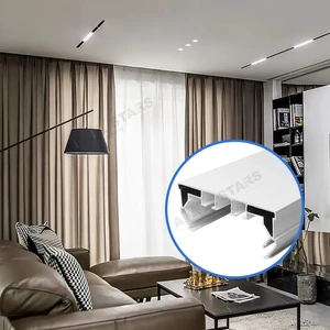 ALL STARS LIGHTING Projects Stretch Ceiling Led Lighting Strip Interior Decoration H Contour Ceiling Curtain Aluminum Profiles