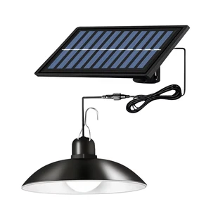 Wholesale LED Hanging Solar Shed Light Chandelier Lamp High Bay Corridor Garden Gazebo Yard Solar Pendant Lights Outdoor Indoor