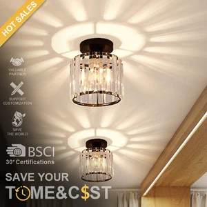 TOGETHER Led Ceiling Lights Crystal Lampshade Black Gold Living Room Bedroom Modern Round Square Decorative Ceiling Lamp E27