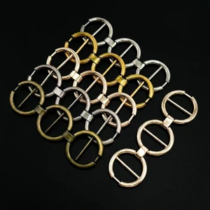 Factory Custom Fashion Gold Ring Buckle Shoulder Connector Women Coat Dress Swimwear Decoration Metal Zinc Alloy Buckle