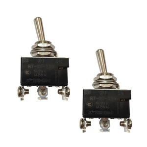 RENEW RT-S6-13B(2) 3P SPDT Rocker Toggle Switch 15A 250V ON-OFF-ON Metal IP40 Screw Terminal Electrical Equipment